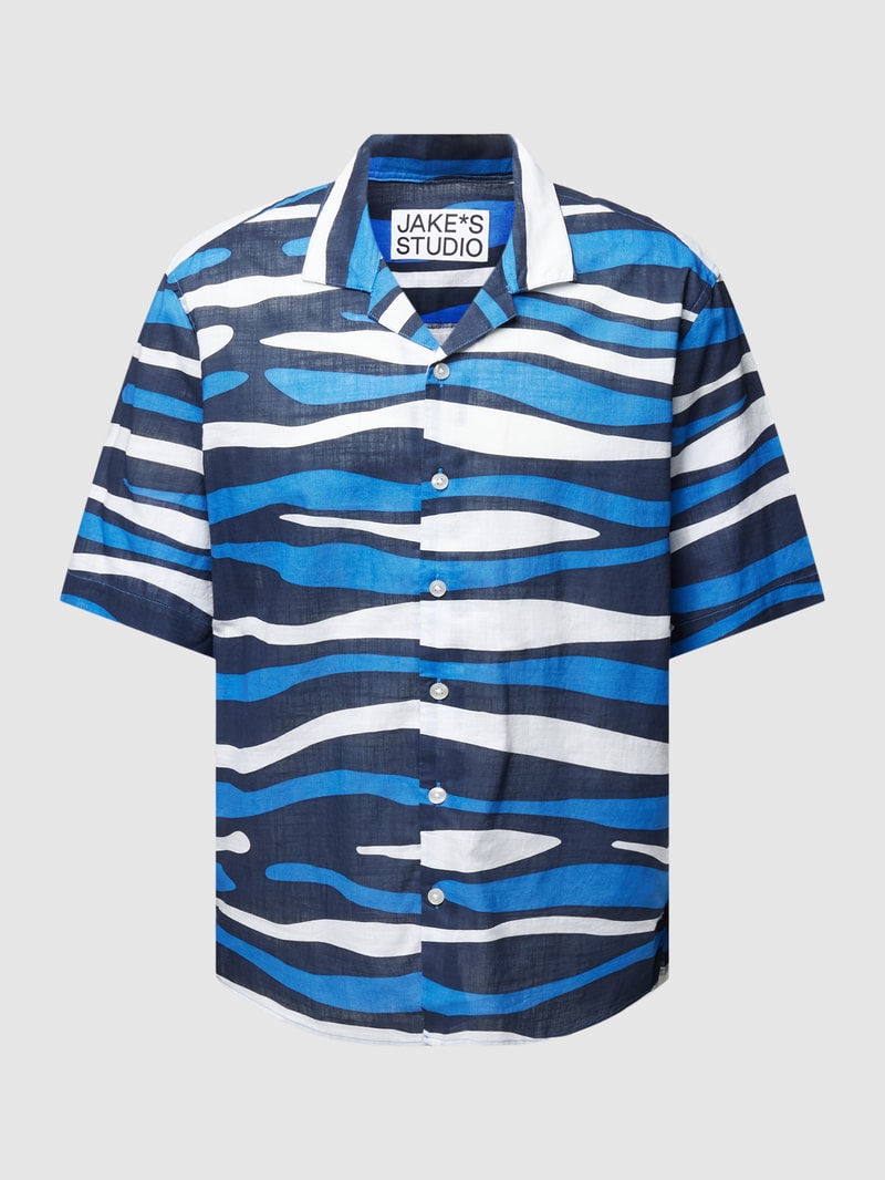 Freizeithemd mit Allover-Muster in royalblau