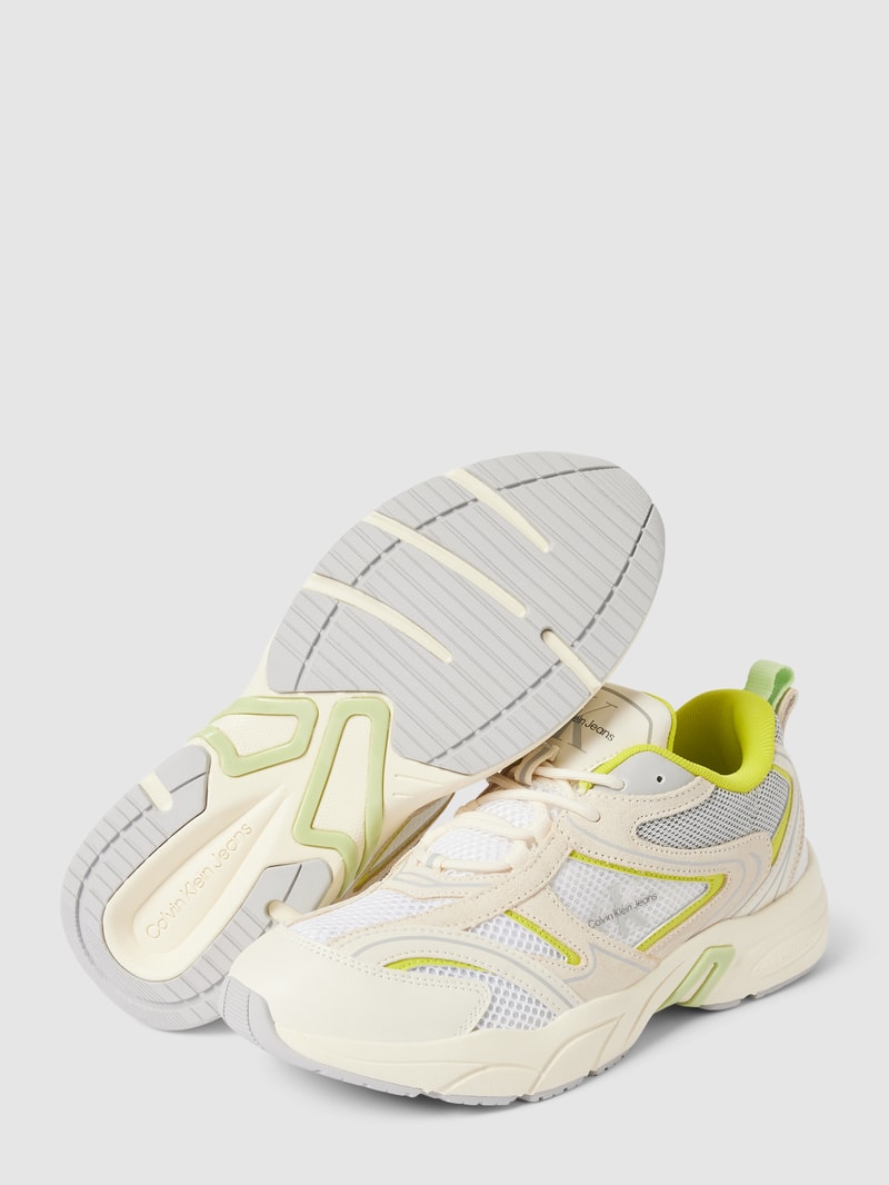 Chunky Sneaker mit Label-Details Modell 'RETRO TENNIS' in gelb