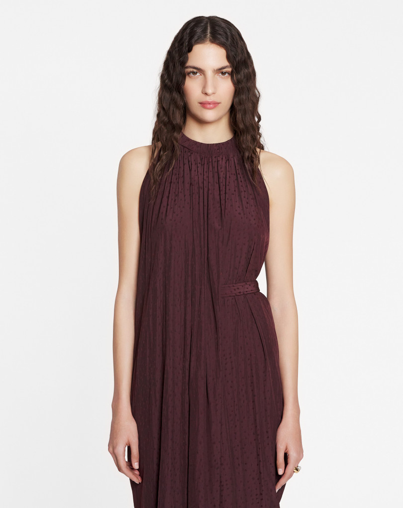 ROBE FLUIDE ASYMÉTRIQUE CEINTURÉE