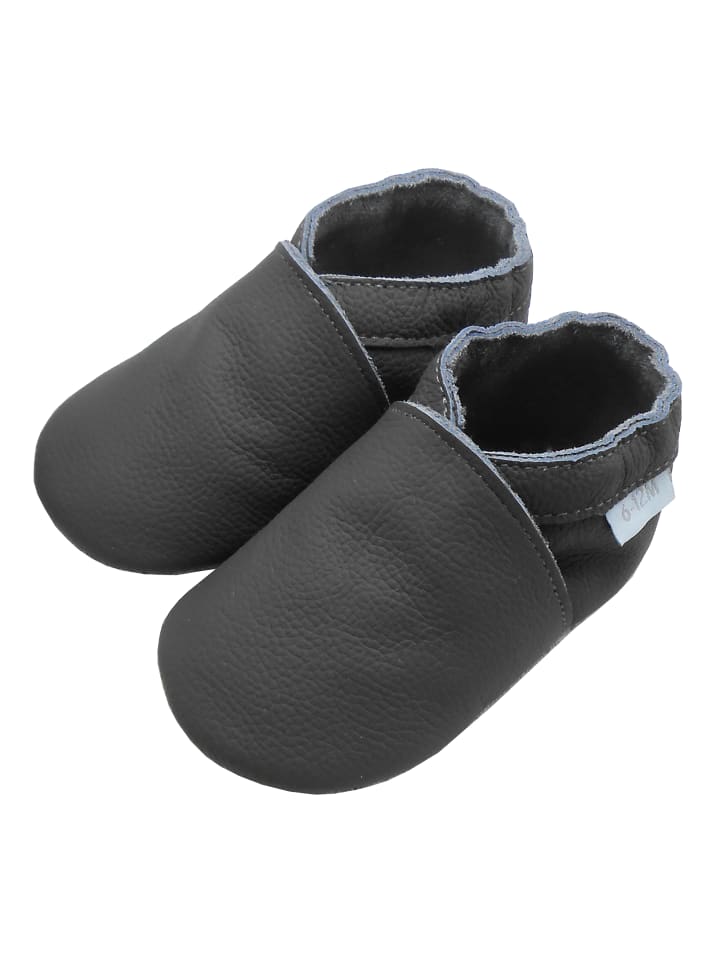 Yalion Baby Leder-Krabbelschuhe in Grau günstig kaufen