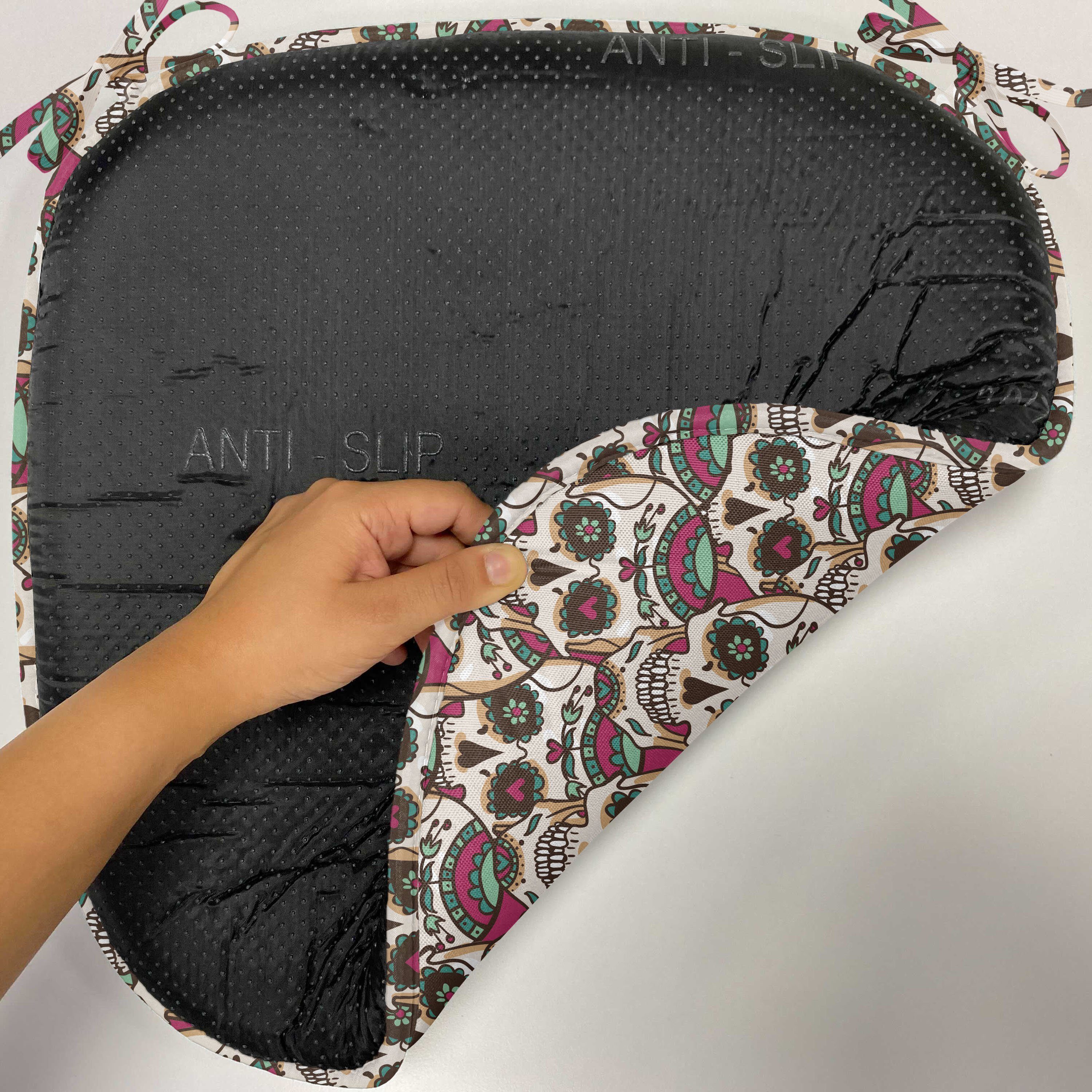 Abakuhaus Stuhlkissen Dekoratives wasserfestes Kissen mit Riemen für Küchensitze, Bunt Paisley-Blumenmuster