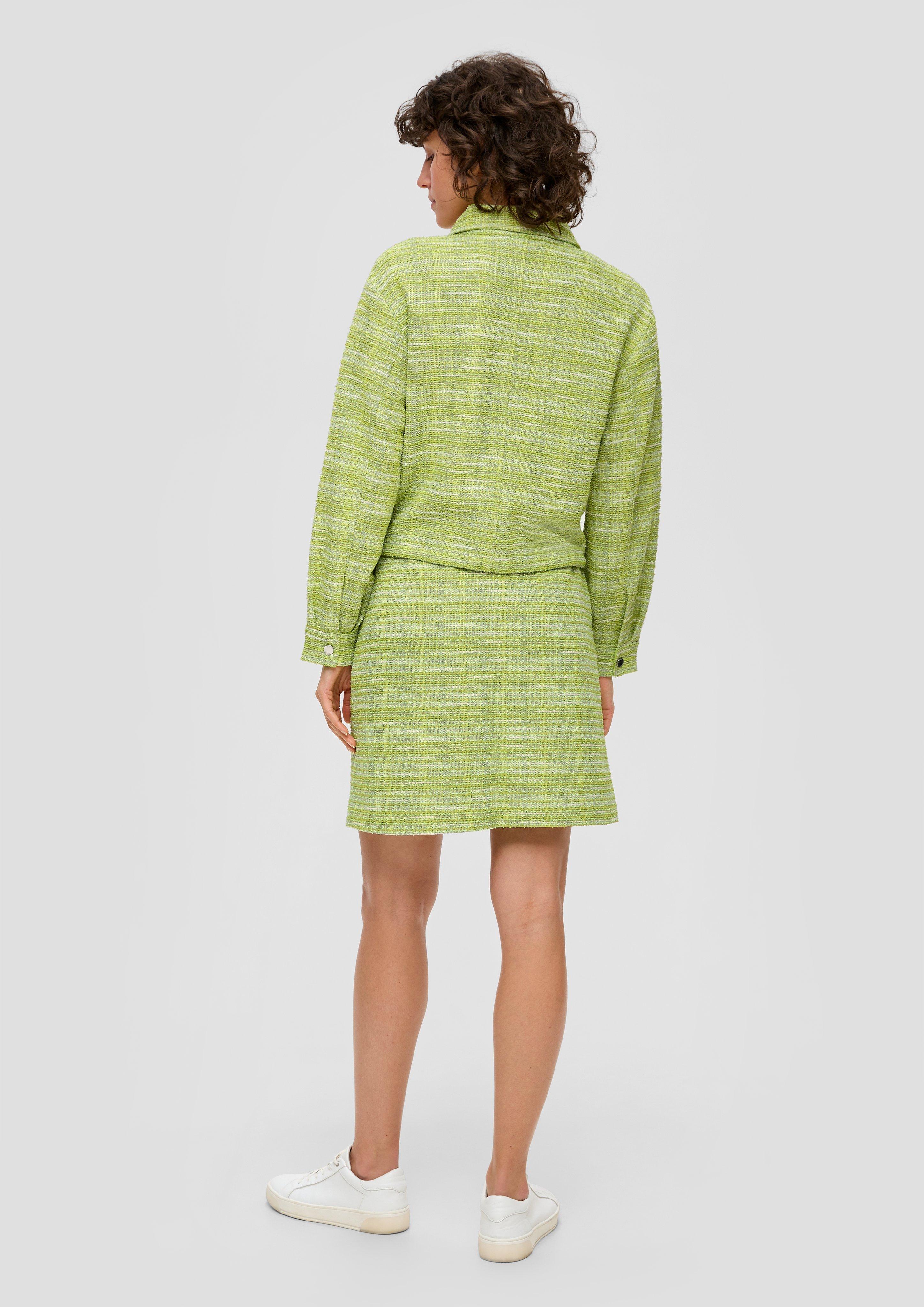 Kastige Bouclé-Jacke mit Durchzugkordel  2141095-7423