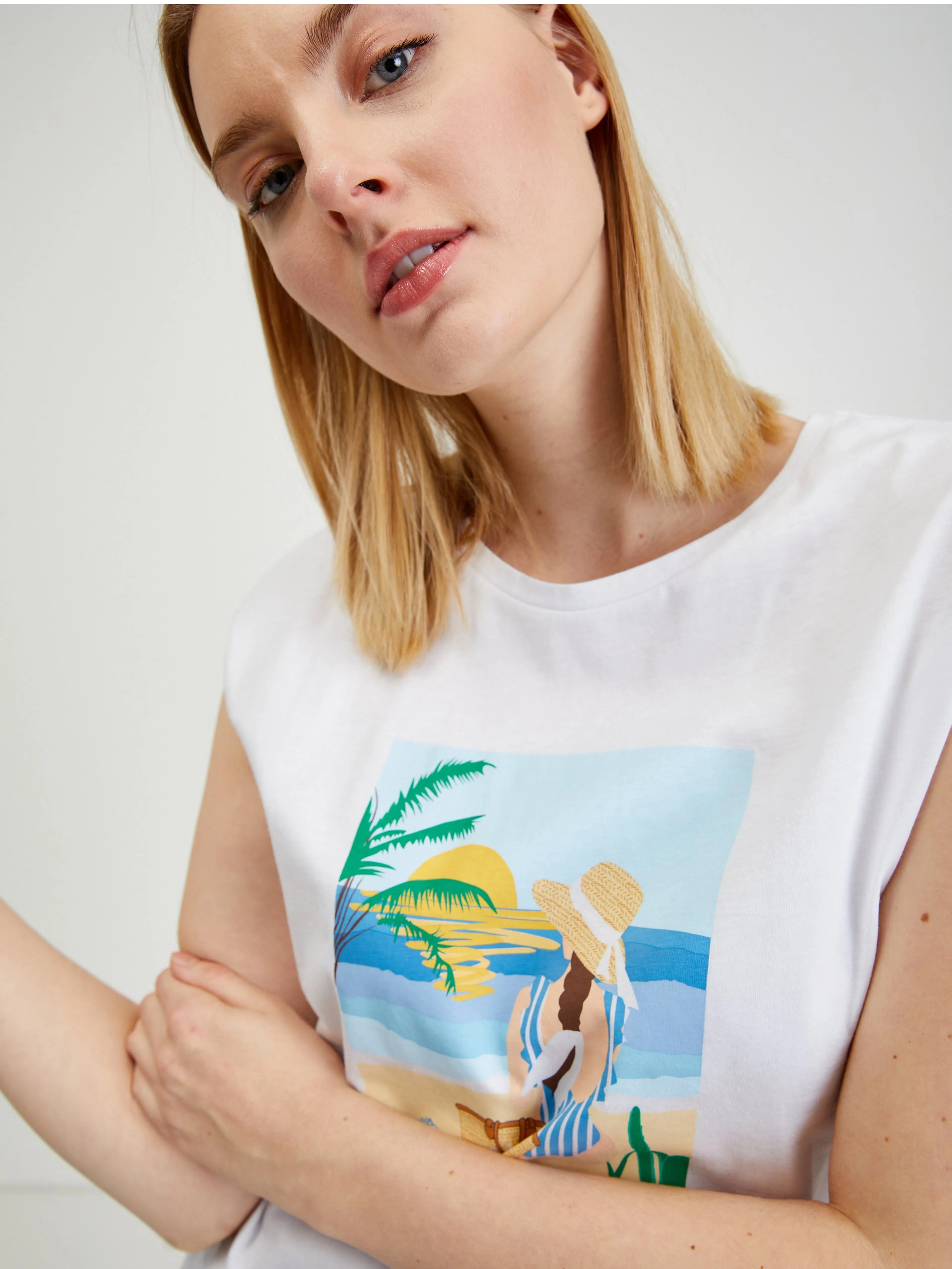 Weißes Damen T-shirt ORSAY