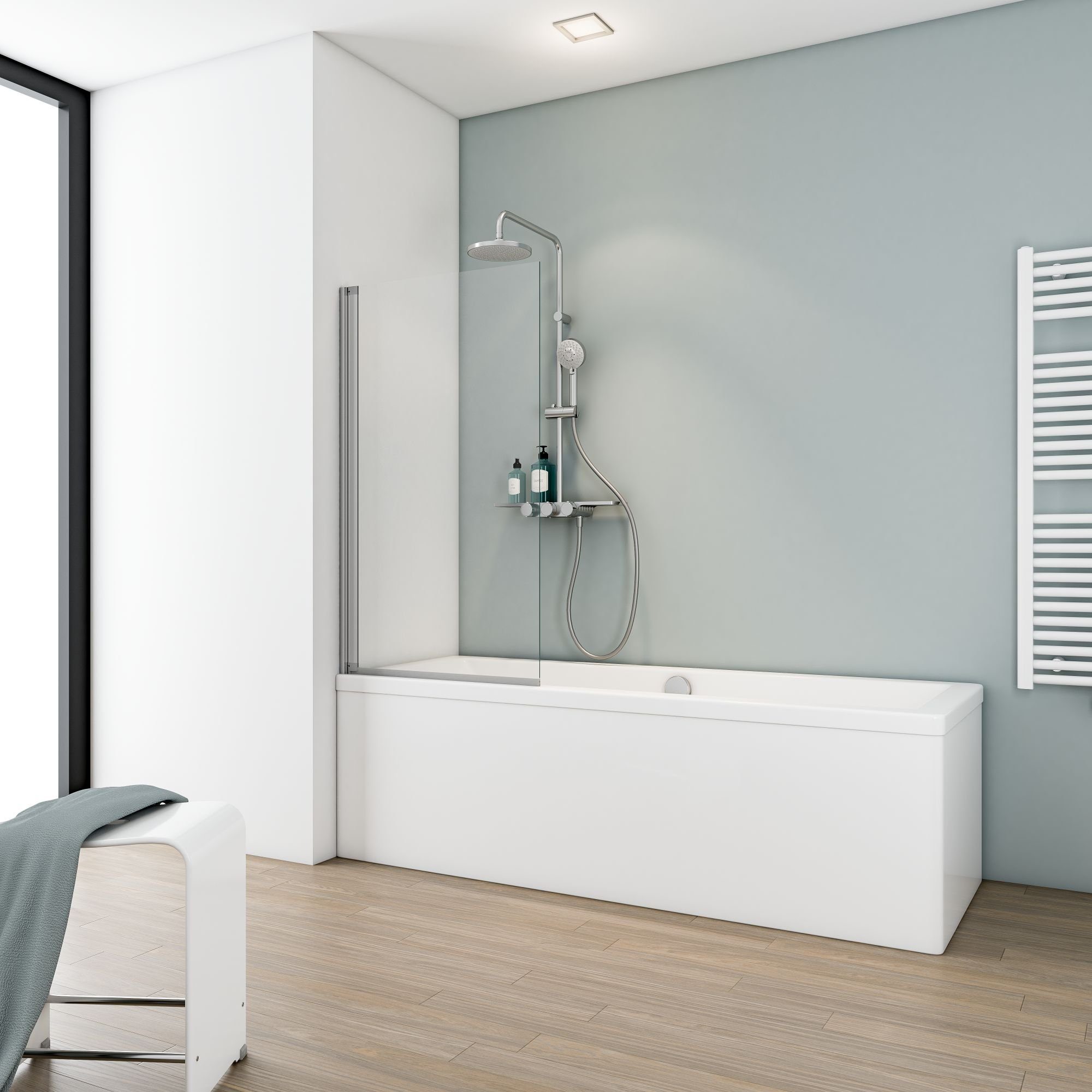 Schulte Badewannenaufsatz Komfort, 5 mm Sicherheitsglas, (1 tlg), BxH: 70 x 130 cm, pendelbar