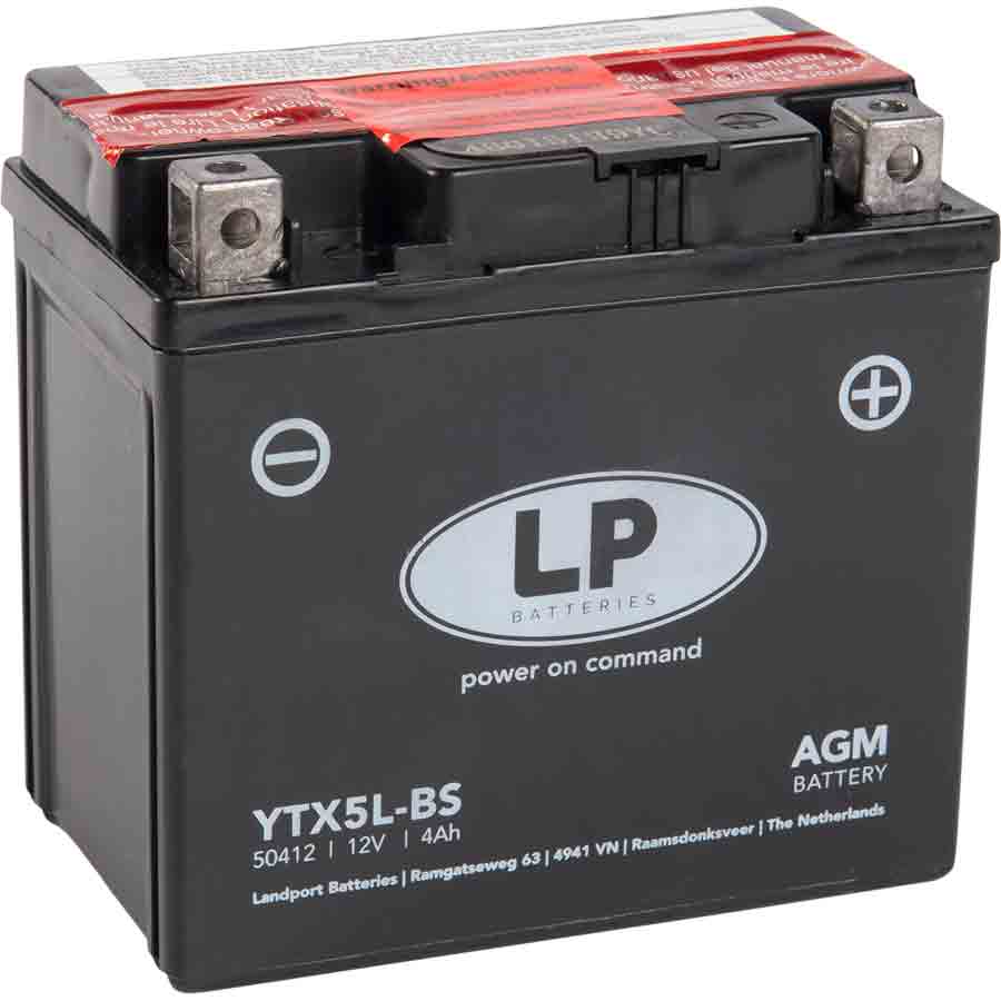 Landport YTX5L-BS AGM Motorrad Batterie, 12 V 4 AH - ATU