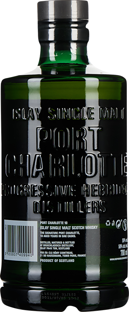 Bruichladdich Scotch Whisky Single Malt Port Charlotte Heavily Peated 10 YO 0,7 Liter in Tube
