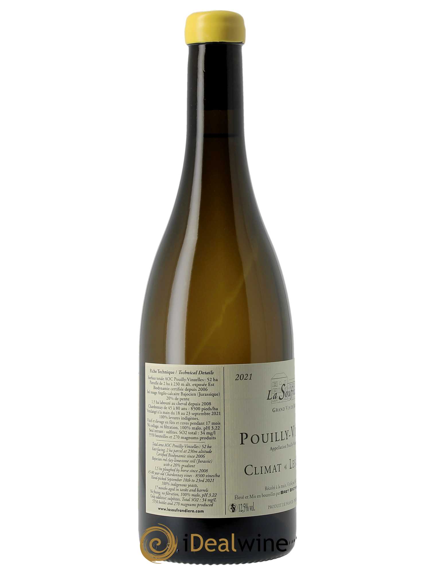 Pouilly-Vinzelles Les Quarts La Soufrandière - Bret Brothers  2021 - Lot de 1 Bouteille