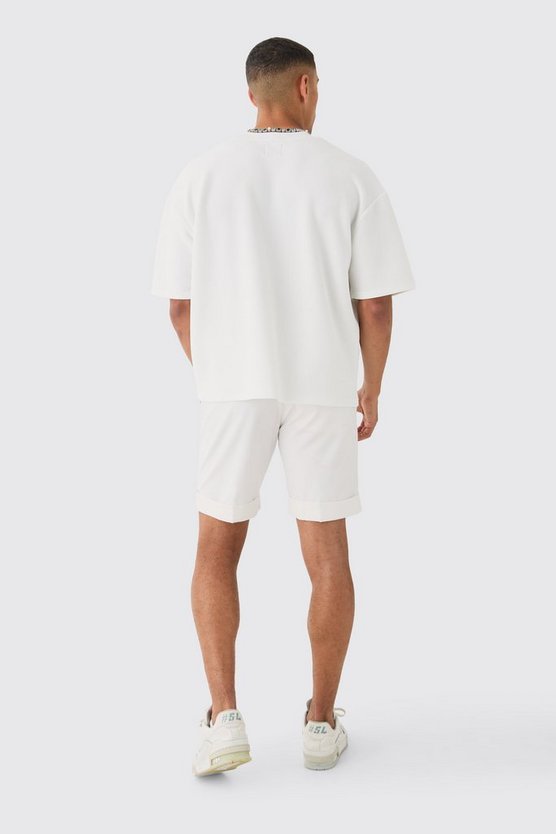 Kastiges strukturiertes Oversize T-Shirt