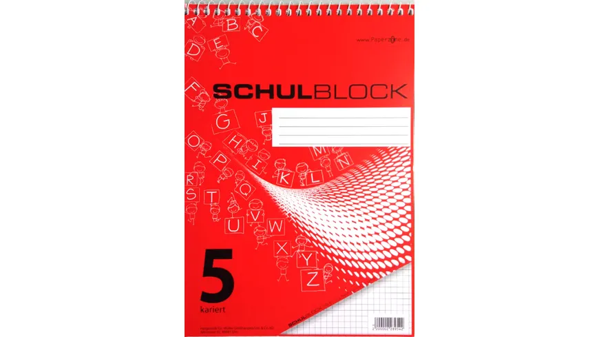 PAPERZONE Spiralschulblock A5 Lineatur 5 50 Blatt