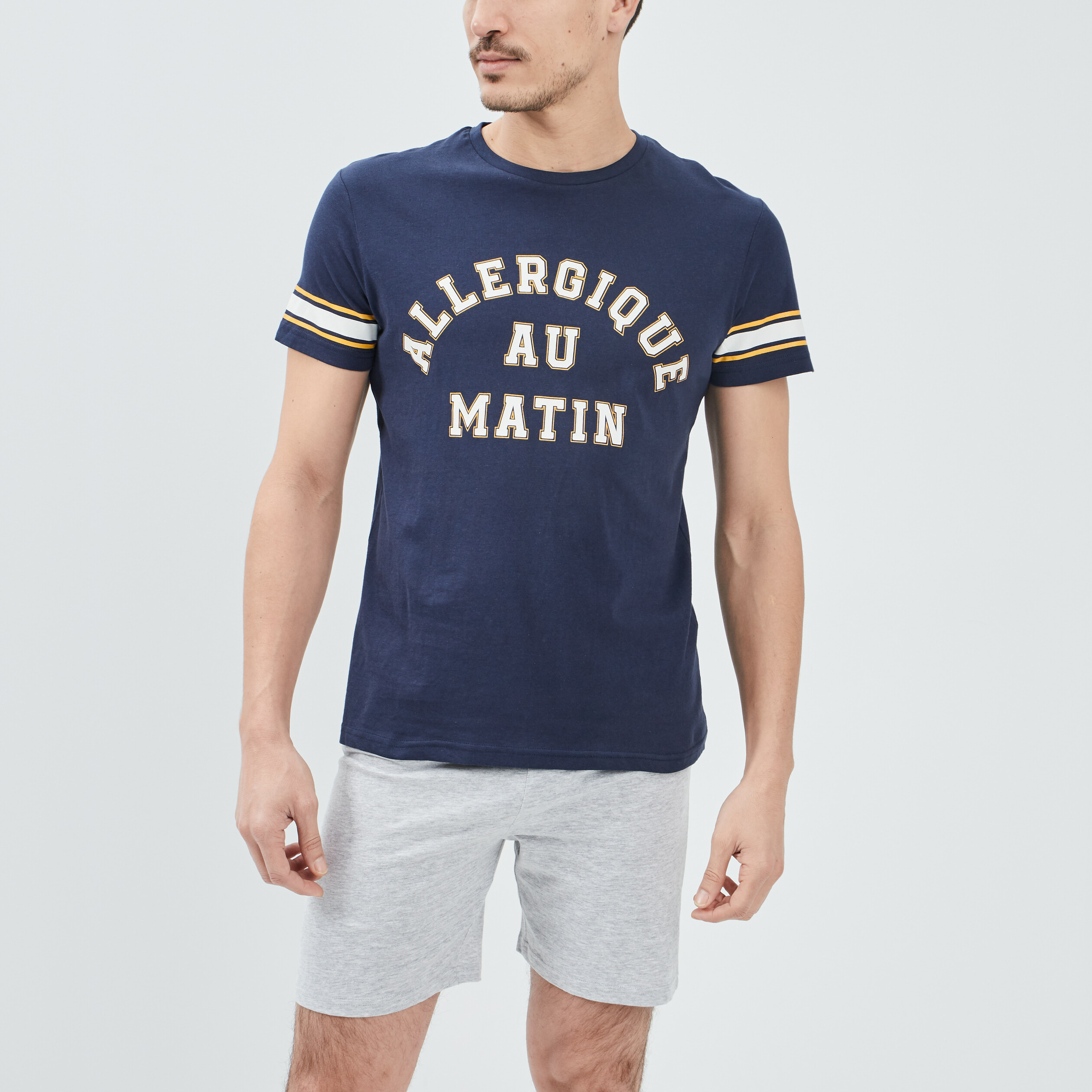 Ensemble pyjama 2 pièces bleu marine homme | La Halle