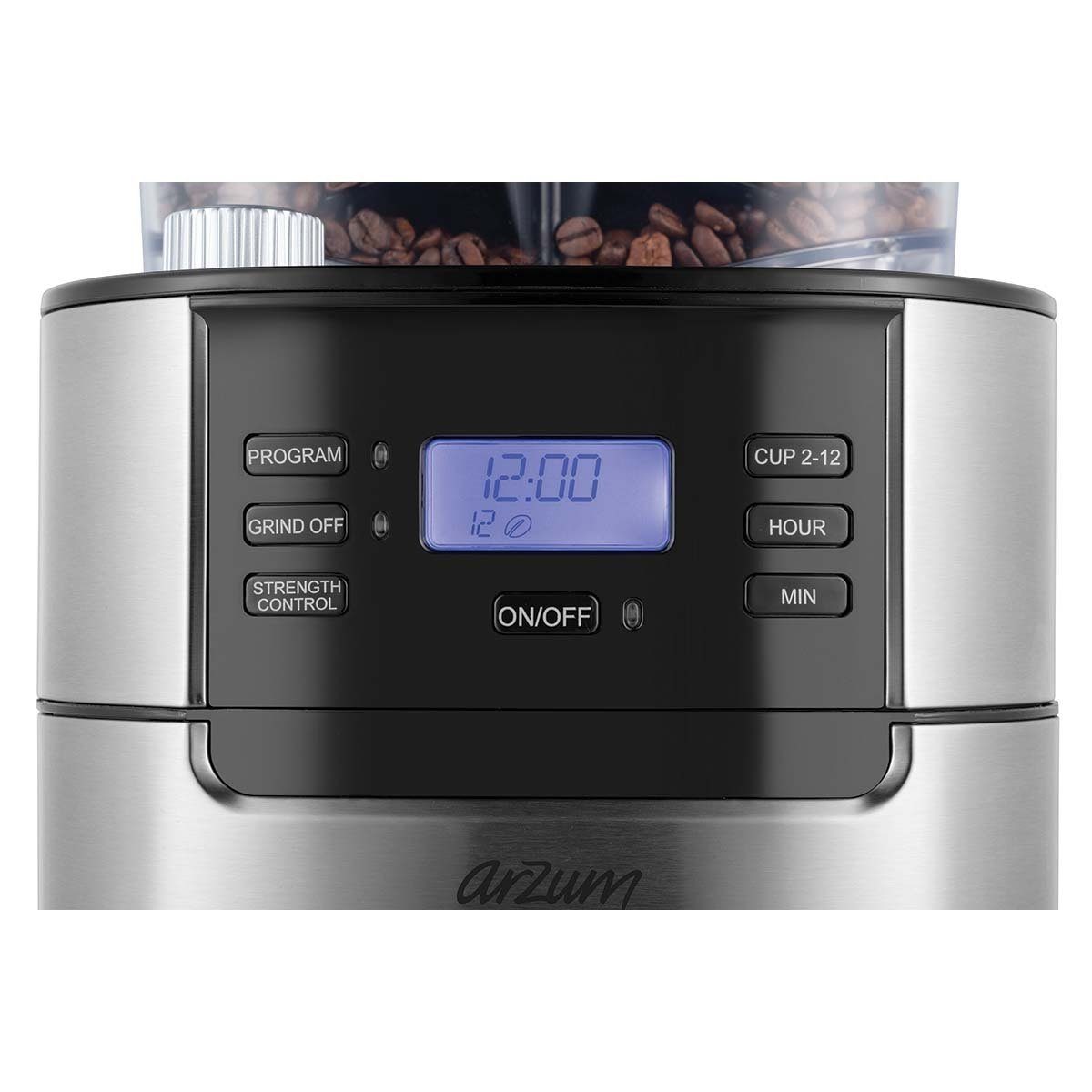 Arzum Kaffeemaschine mit Mahlwerk Brewtime Fresh Grind Filterkaffeemaschine Kaffeemaschine mit Mahlwerk