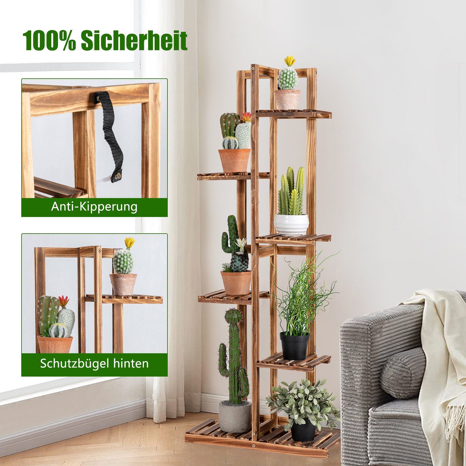 COSTWAY Pflanzentreppe, 6 Ebenen