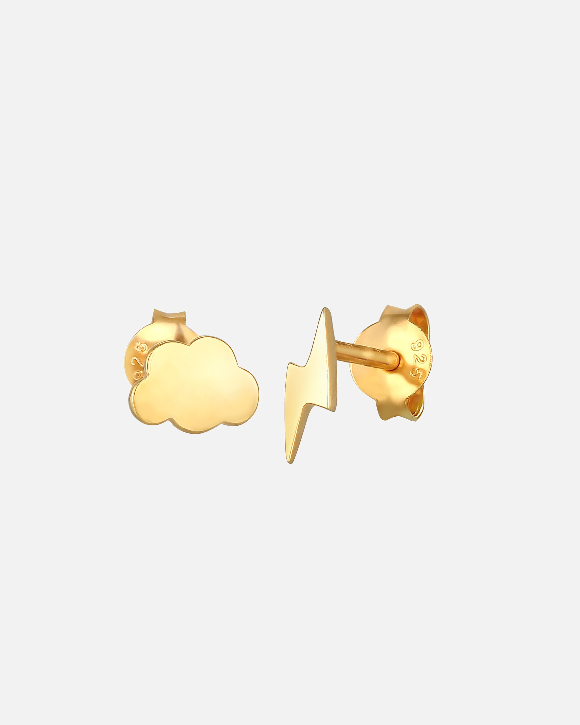 Elli Women's Earrings - Cloud Lightning Astro Look Trend Blogger in 925 Sterling Silver Gold Plated
