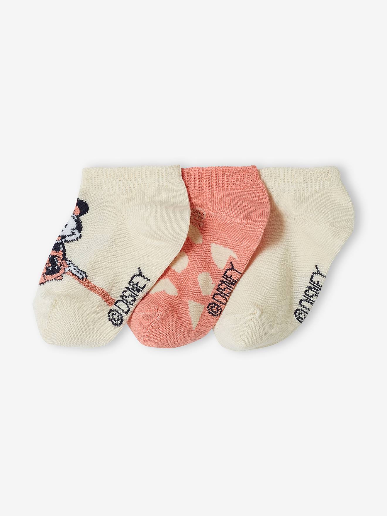 Lot de 3 paires de soquettes DS® Minnie vieux rose
