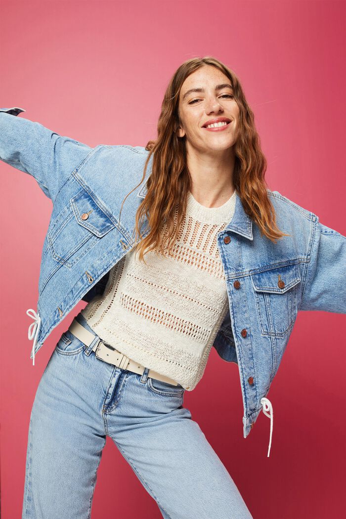 Oversized Jeansjacke in leichter Waschung