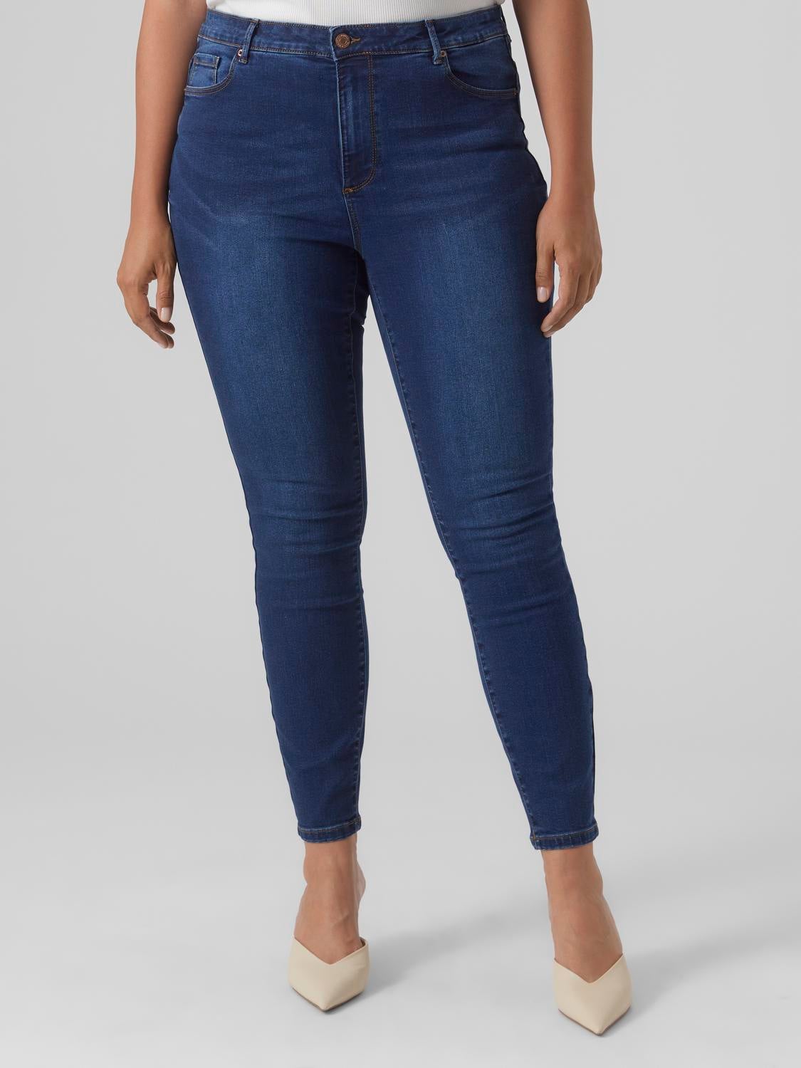 VMPHIA Hohe Taille Slim Fit Jeans