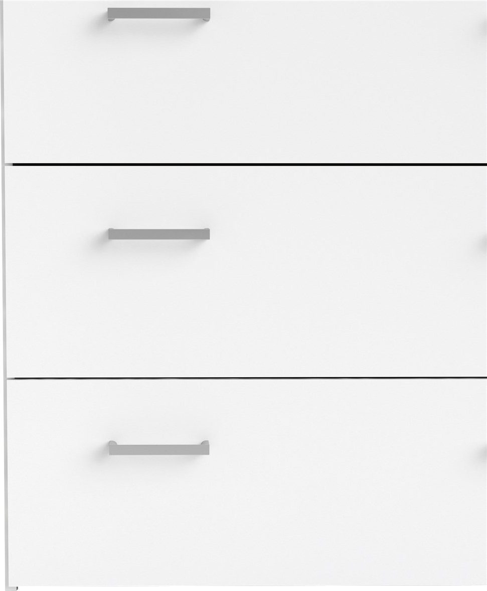 Home affaire Hochkommode, graue Stangengriffe, einfache Selbstmontage, 74,1 x 114,7 x 35,95 cm