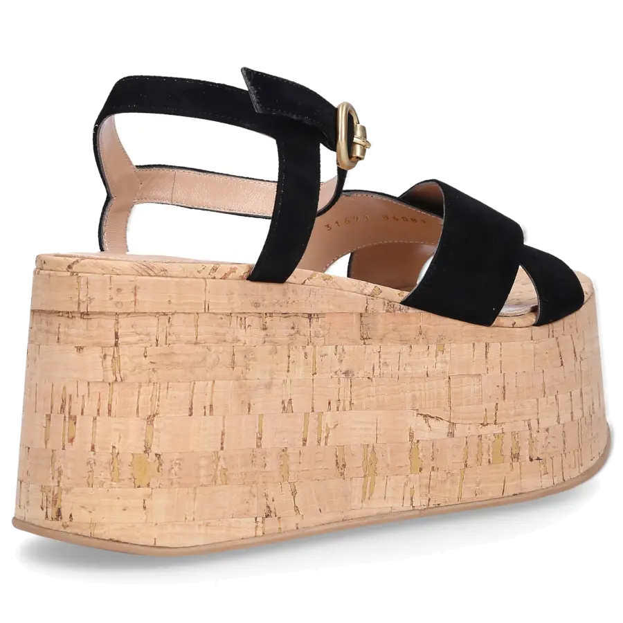 Gianvito Rossi - Plateausandalen BEBE WEDGE Nubukleder - schwarz
