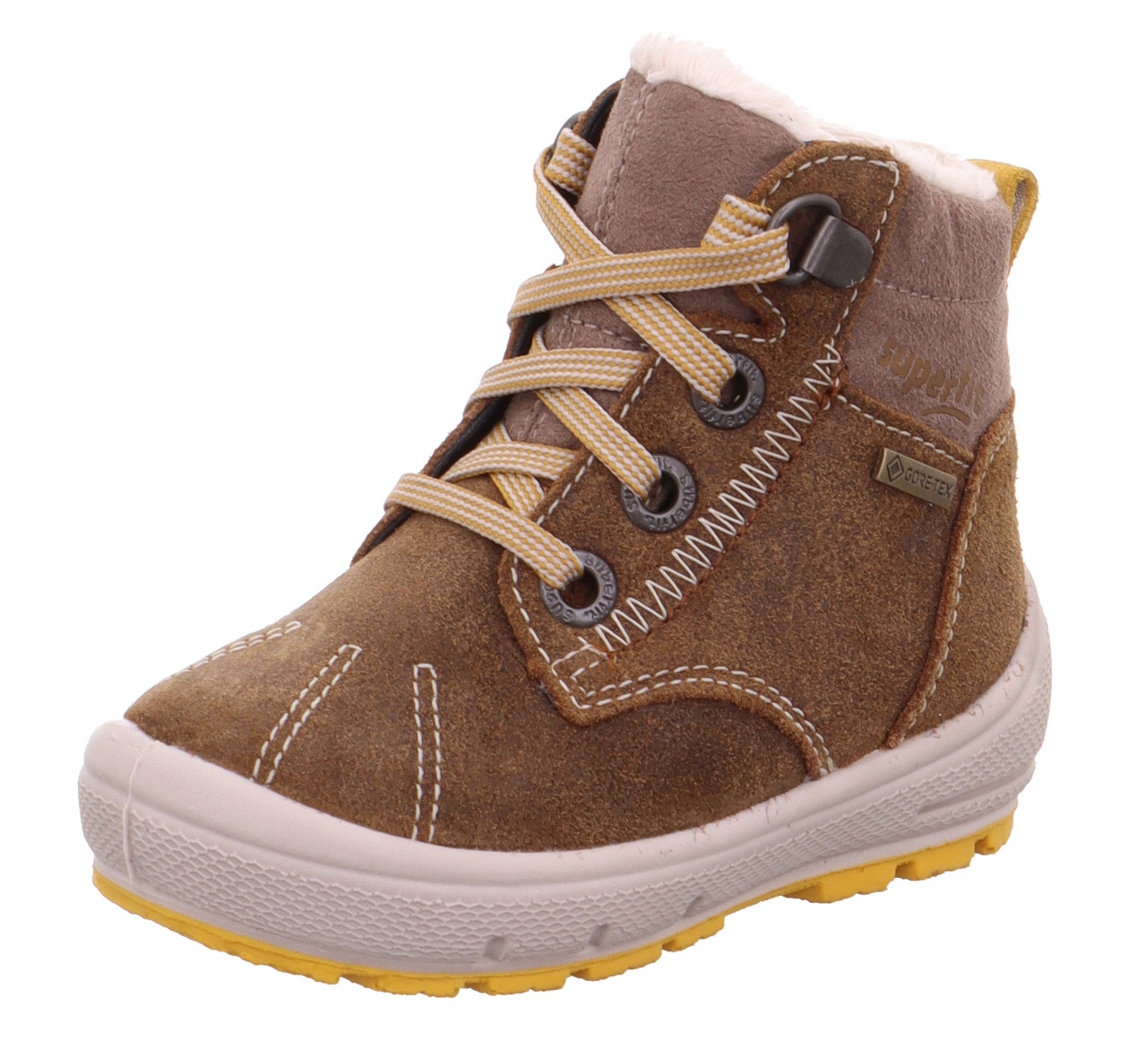 GROOVY - Braun/Gelb Boots mit Schnürung