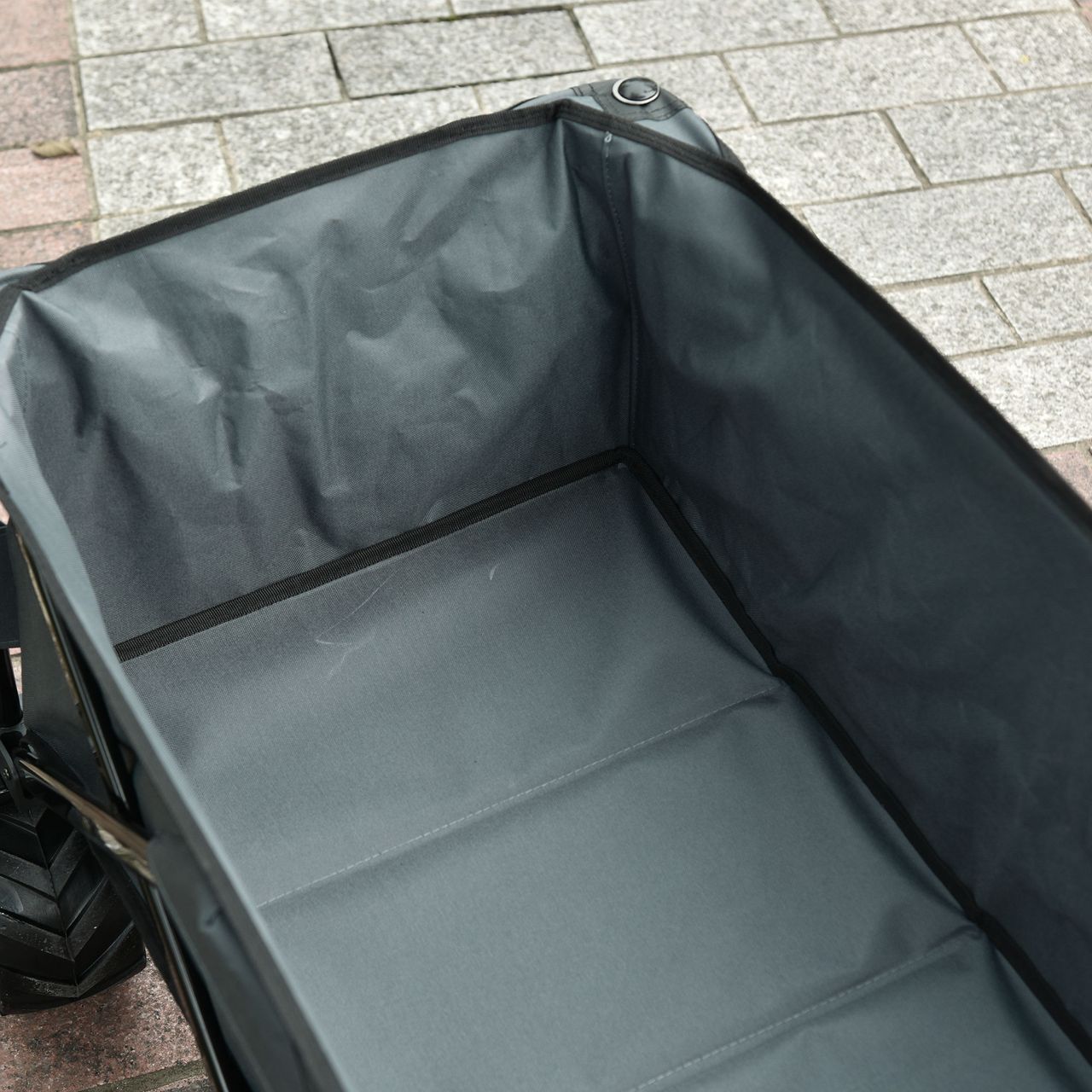Outsunny Bollerwagen Faltbarer Handwagen 360° Gartenwagen bis 20 kg Tragkraft Metall Oxford Dunkelgrau 108 x 53 x 59-89 cm
