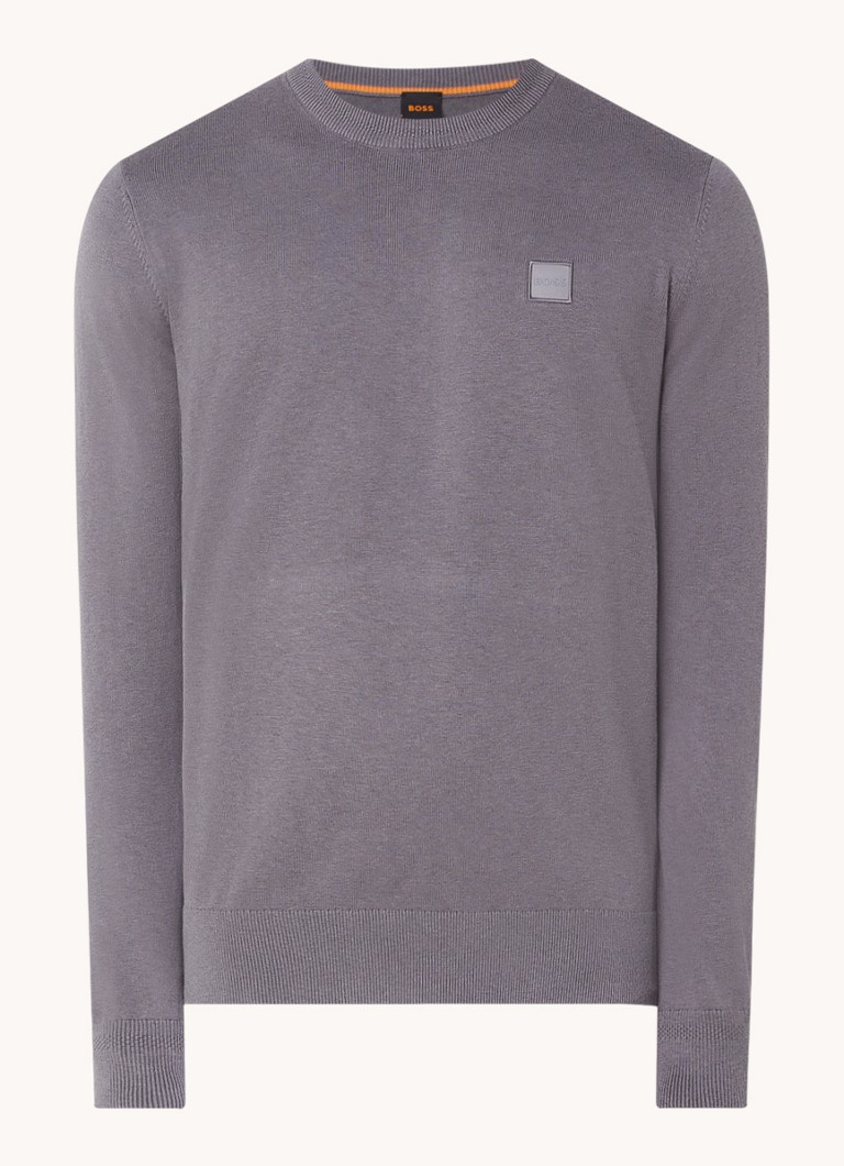 HUGO BOSS Kanovano fine-knit pullover in cashmere blend with logo