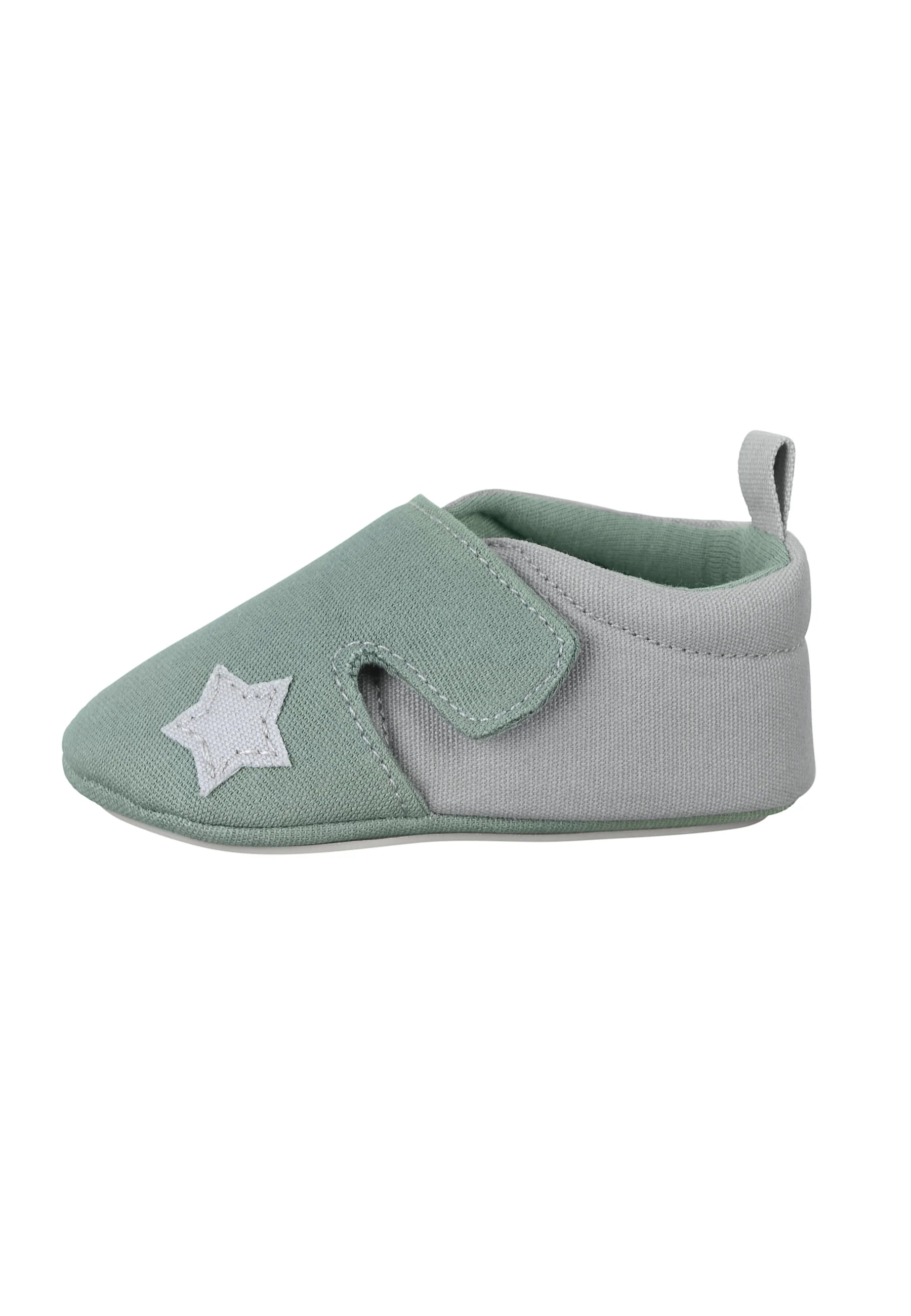 Baby Krabbelschuh aus Canvas mit Applikation Stern