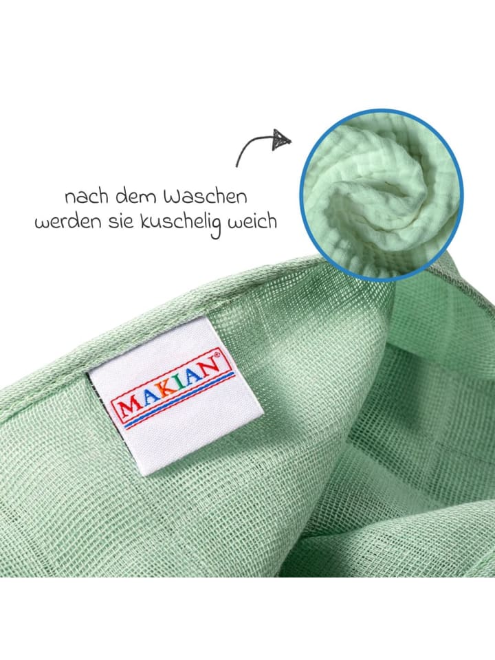 Makian Mullwindel / Mulltuch 8er Pack 80 x 80 cm - Patina in gruen,grau günstig kaufen onesize