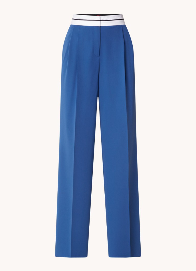 Pantaloni HUGO BOSS Hasiya cu talie medie, confortabili și flexibili.