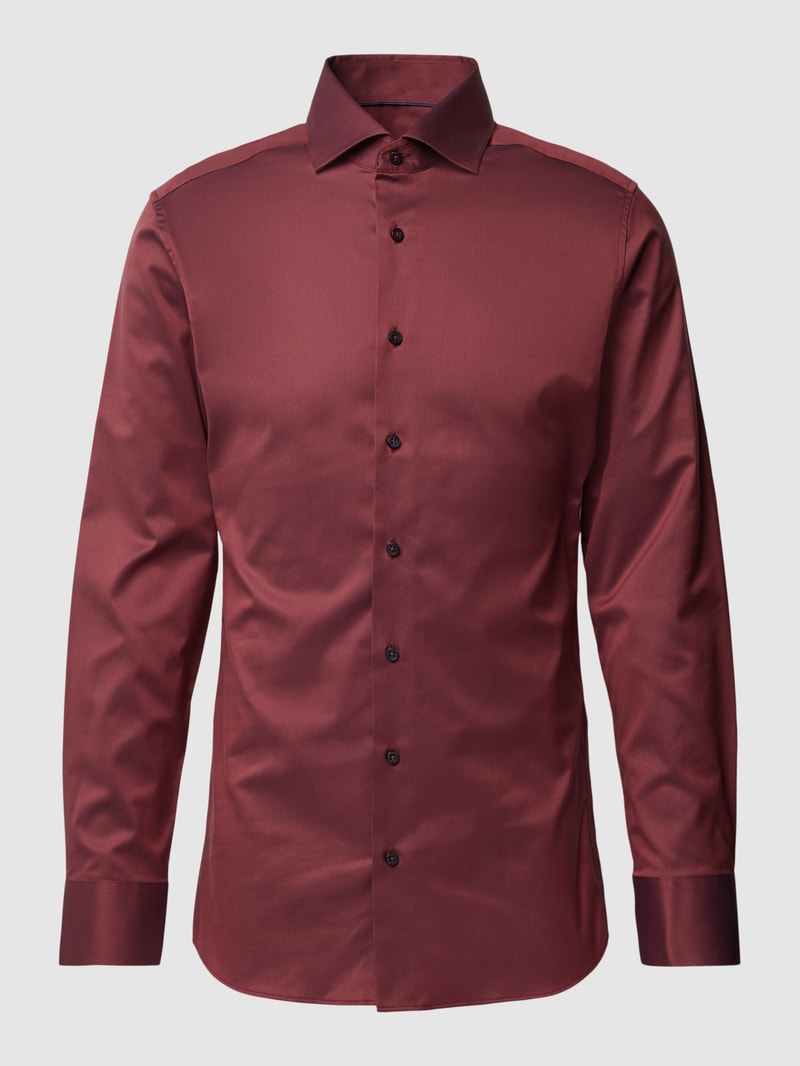 Premium Shirt mit Haifischkragen in bordeaux rot