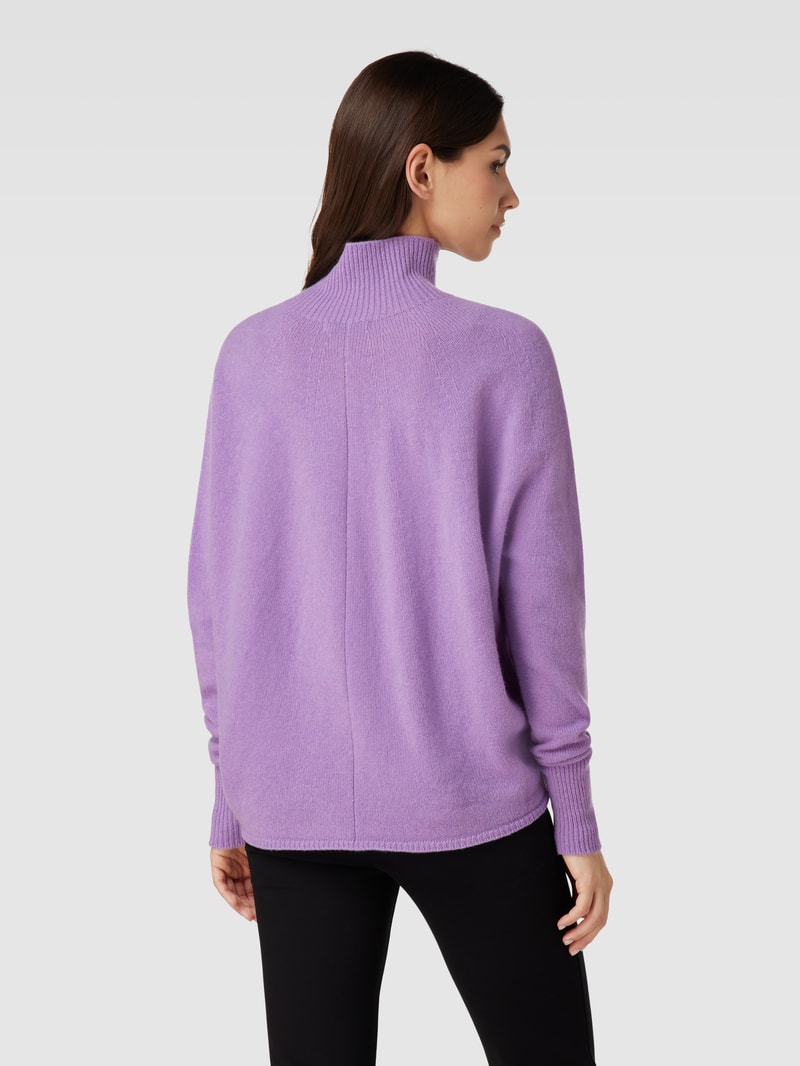Strickpullover aus Schurwolle mit Stehkragen Modell 'LYZA' in flieder
