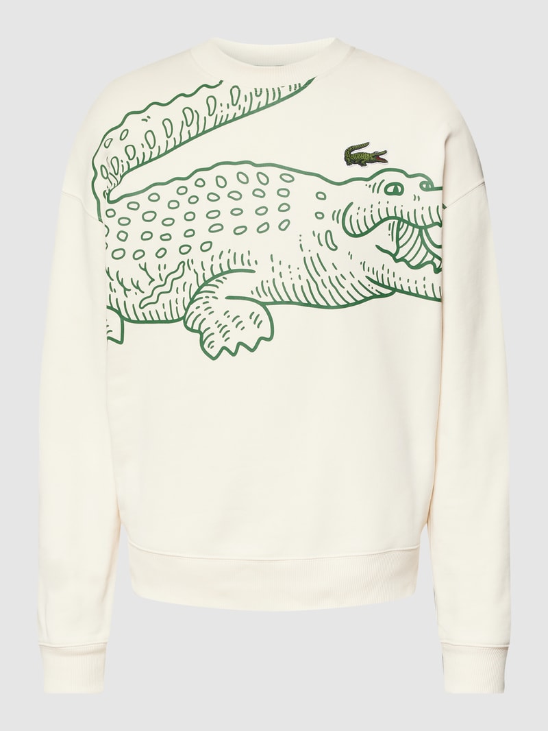 Oversized Sweatshirt mit Label-Patch in offwhite