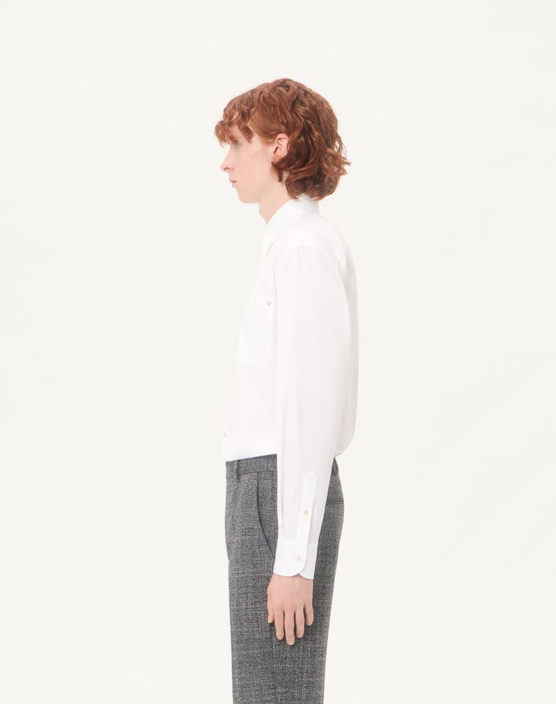 Camisa Oxford de algodão leve Valentino com detalhes dourados