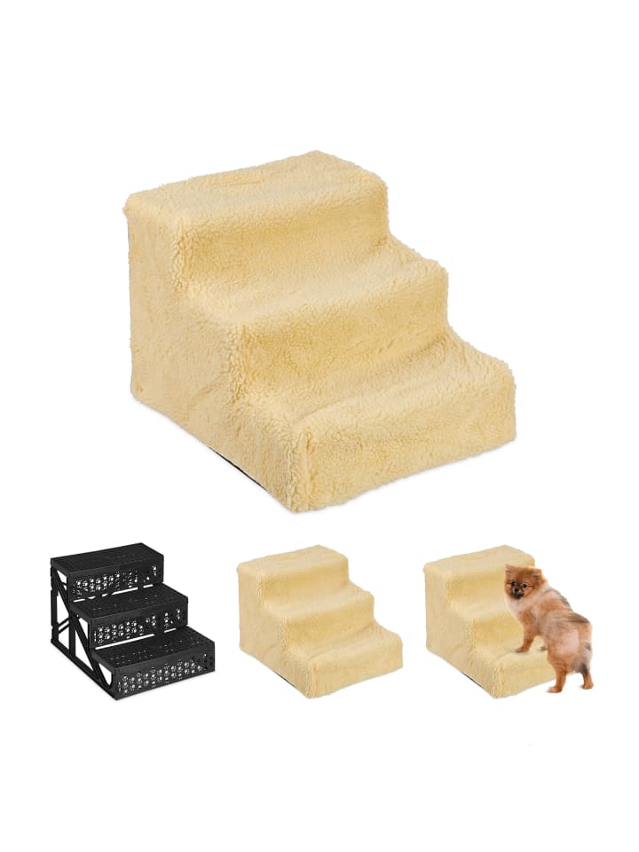 relaxdays Hundetreppe in Beige - (B)35x (H)30 x (T)45 cm günstig kaufen onesize
