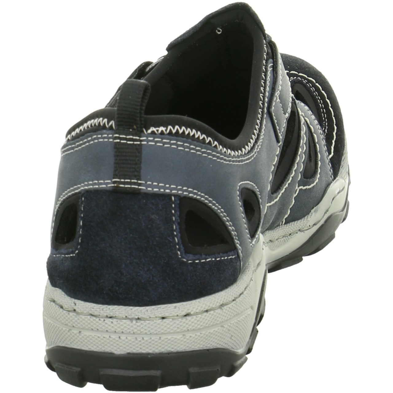 RIEKER Komfort Sandalen blau pazifik Samt/Bast