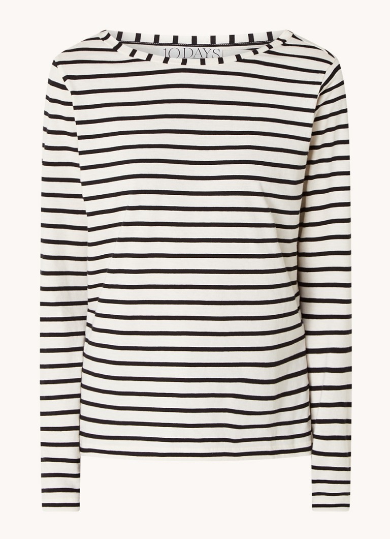 Camicia a maniche lunghe in cotone biologico 10DAYS con stampa a righe