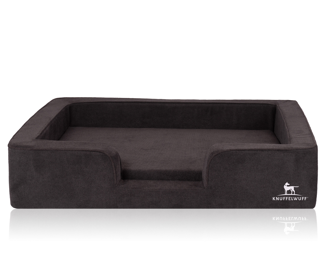 Knuffelwuff Hundebetten Knuffelwuff orthopädisches Hundebett mit Wendekissen aus Velours Bellamy schwarz XXL