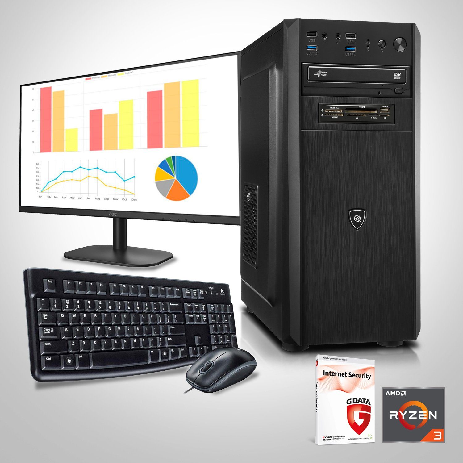 Memory PC Business-PC-Komplettsystem (23,80
