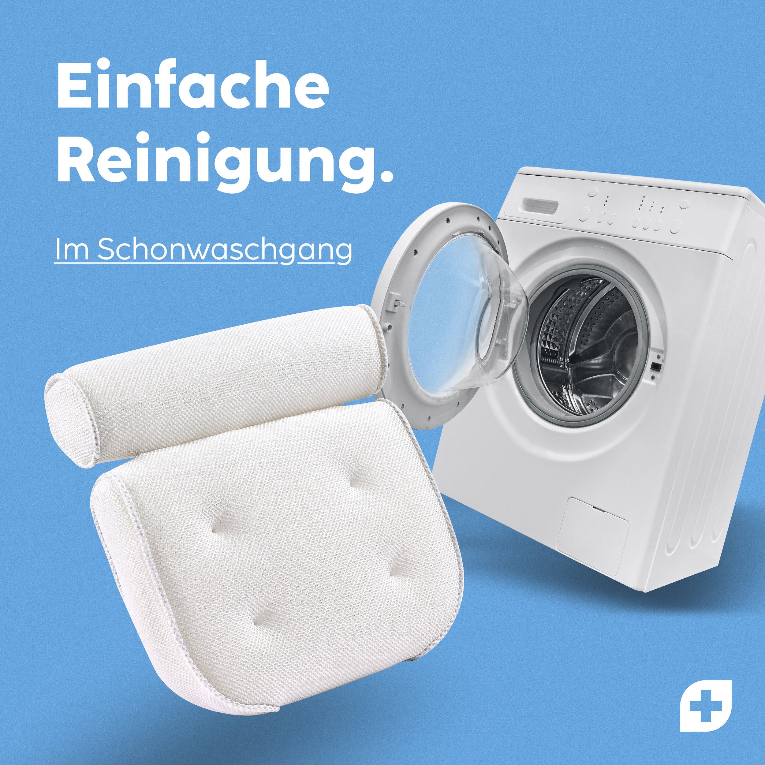 Nackenstützkissen Vesta+ Badewannenkissen XL mit Saugnäpfen und Haken, Badekissen Nackenkissen, Vesta+, Waschmaschinentauglich, Klimaneutral und nachhaltig, Badekissen Testsieger als Badewannenkissen Nacken & Nackenkissen Badewanne