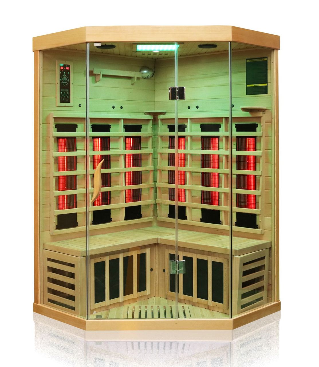 Dewello Infrarotkabine Infrarotsauna BRANDON 120cm x 120cm x 190cm Vollspektrumstrahler