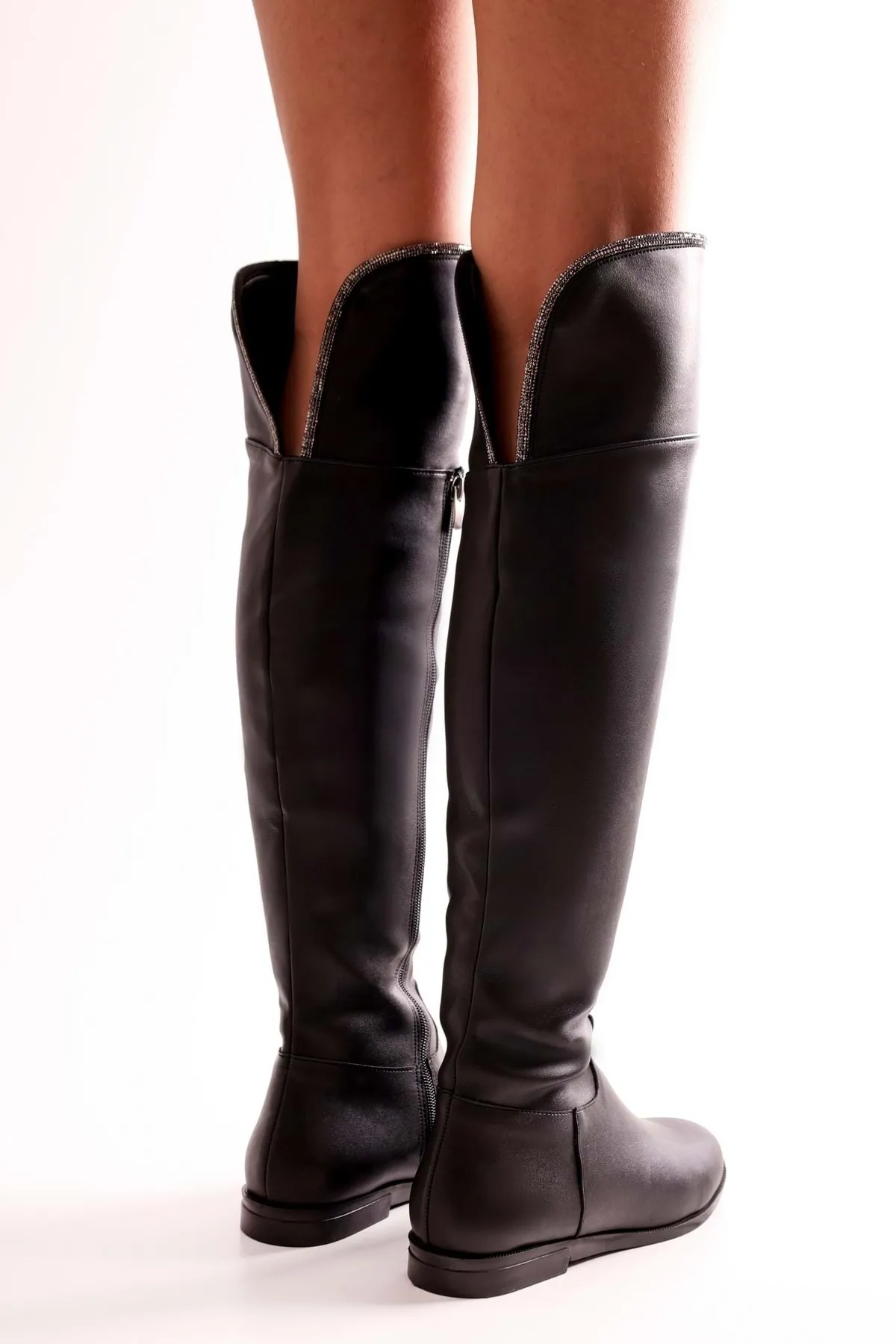 Shoeberry  Damen Toon Black Skin Stiefel Black Skin