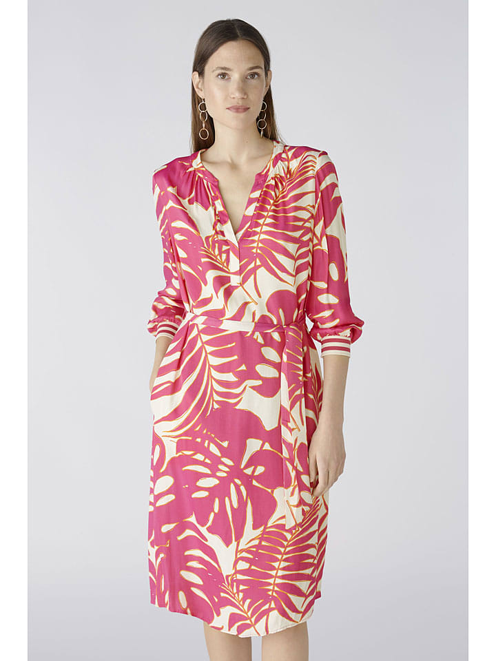 Oui Kleid in Pink/ Creme günstig kaufen