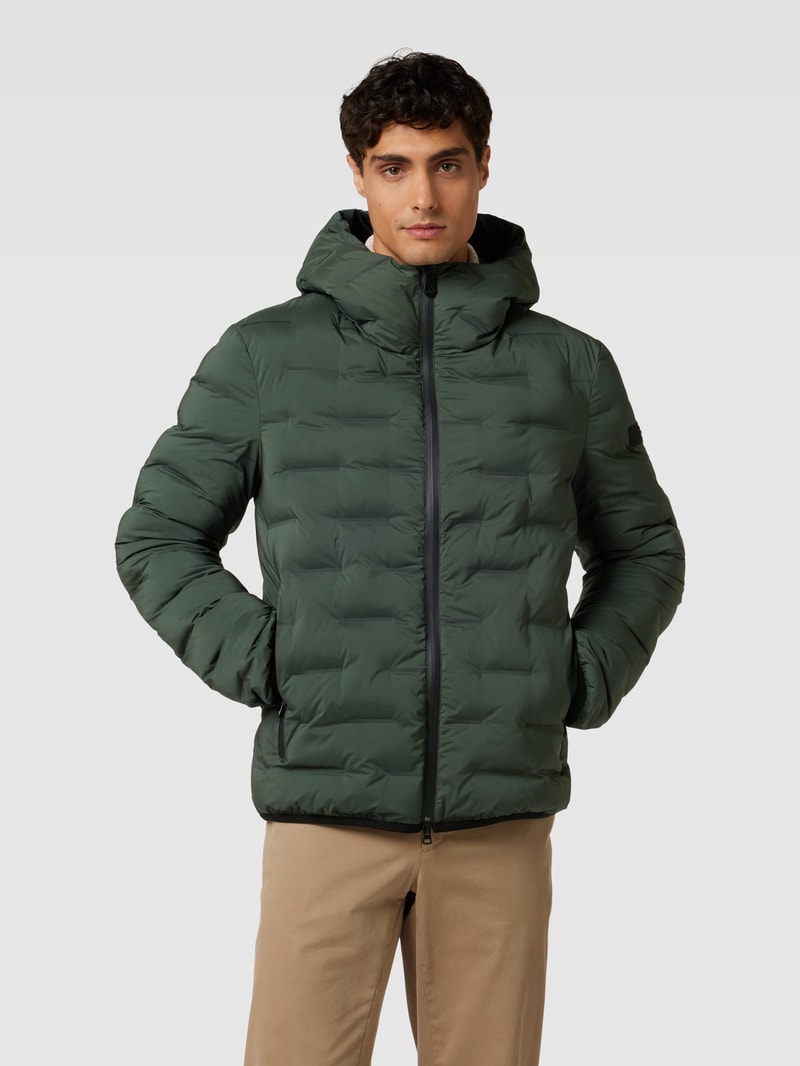 Jacke mit Strukturmuster Modell 'BRANDO' in olivgrün