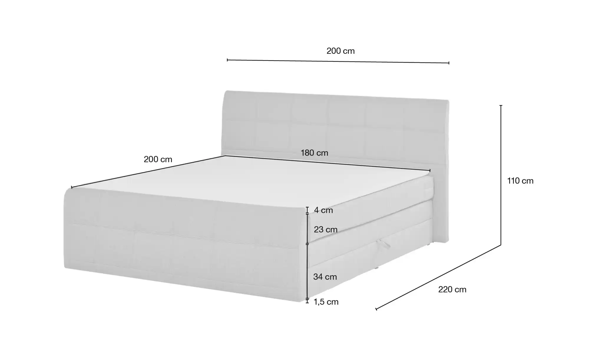 Boxspringbett mit Bettkasten