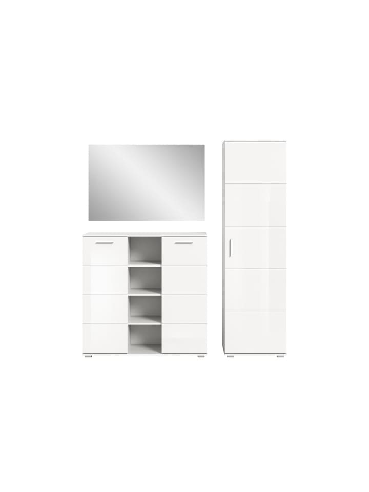 ebuy24 Garderobenmöbel-set Prego 3-teilig Weiß 180 x 37 cm günstig kaufen onesize
