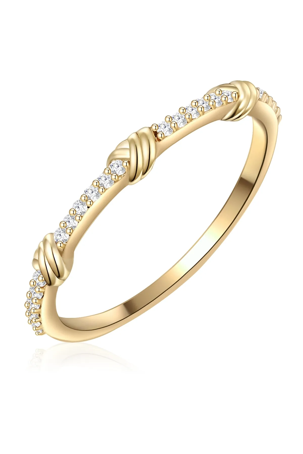 Glanzstücke München  Silberring Ring Sterling Silber gelbgold Zirkonia weiß