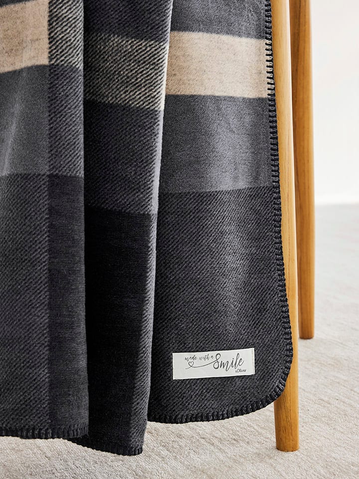 Ibena Jacquard Decke s.Oliver grau/beige günstig kaufen 150x200 cm