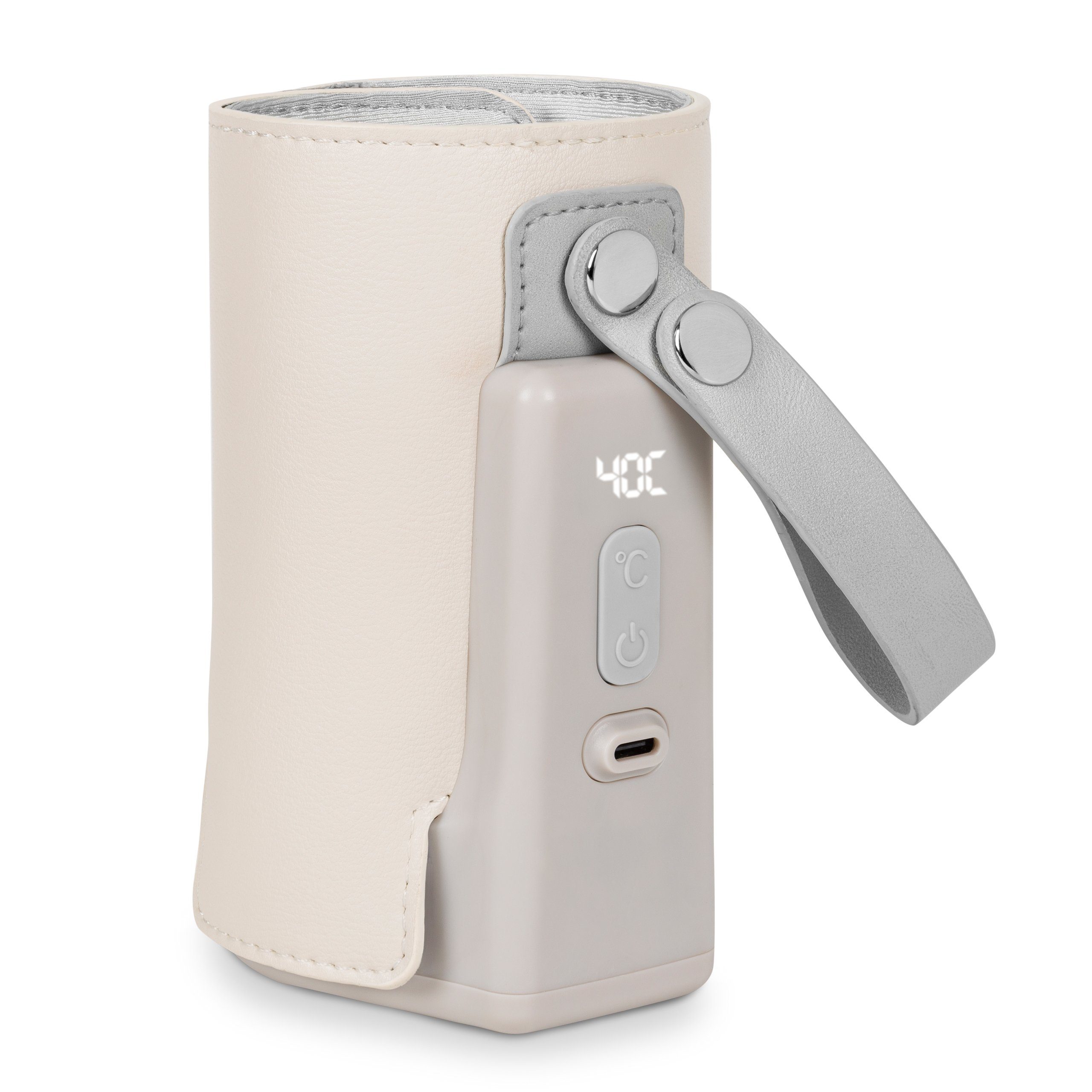 lionelo Babyflaschenwärmer THERMUP GO PLUS, Schnelles Erhitzen - 5 Temperaturen, 3000 mAh, USB