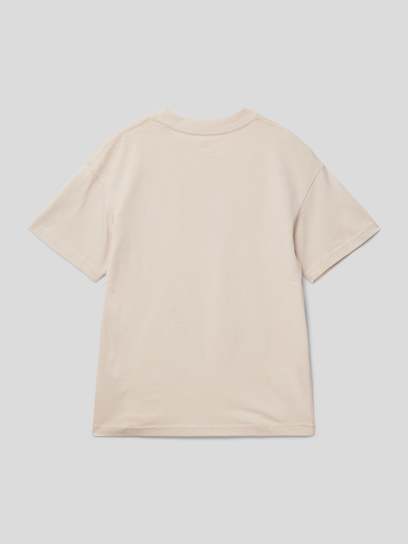 T-Shirt mit Label-Print in ecru