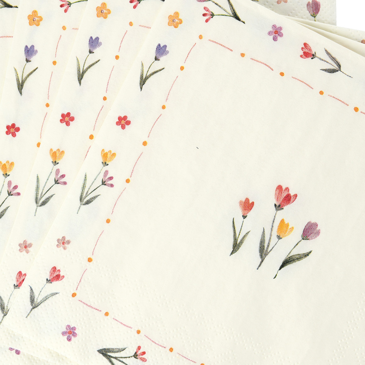 20 Servietten mit Blumen-Motiven