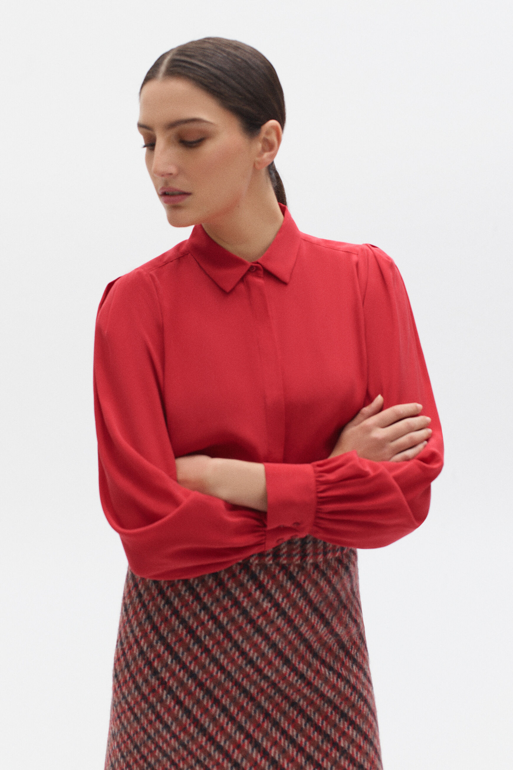 chemisier denver rouge femme